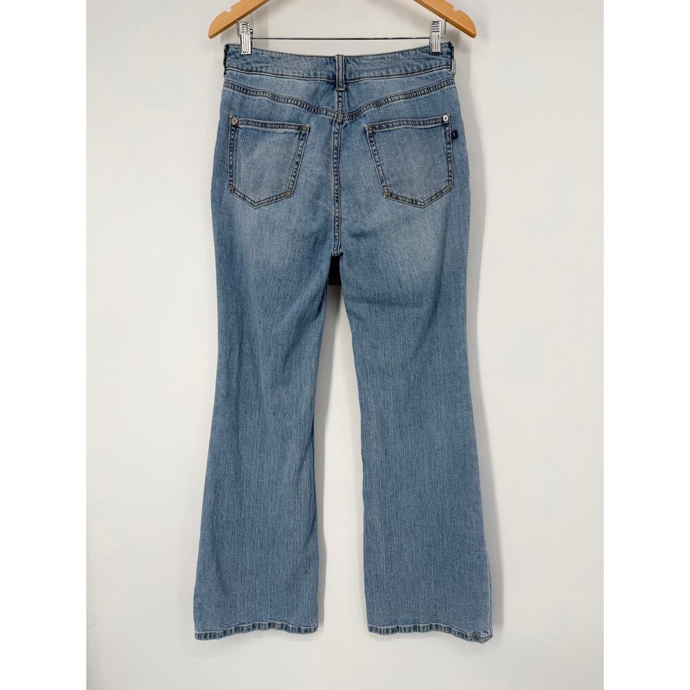Anthropologie Pilcro High Rise Trouser Bootcut Jeans Button Fly Flare Leg Blue - Picture 7 of 13